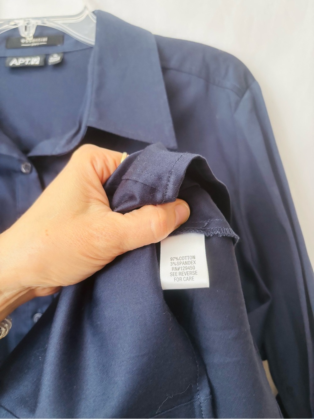Apt 9 Essential Navy Button Front Blouse XL NWT - Picture 5 of 5